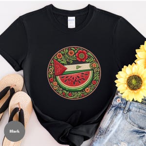Tee Shirt Solidarity Palestine - Save Gaza - Color Design Palestinian Flag Watermelon Symbol Freedom - Human Rights - Free Palestine