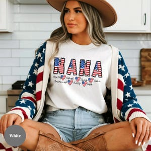 Personalized Nana Shirt 4th of July, Nana, Mimi, Mama Grandma Tee with Grandkids&#39; Names, Patriotic Mimi Shirt for Independence Day,USA Shirt