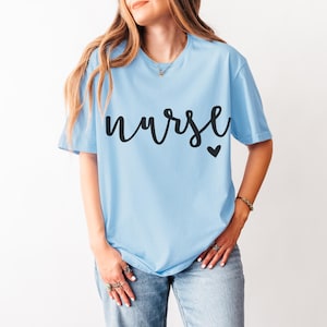 Nurse Heart Shirt, Nurse Shirt, Nurse Shirt Women, Nurse Gift Shirt, Nurse Tees, Nurse Shirt Gift, Nurse T-Shirts, Cute Nurse Typography Tee