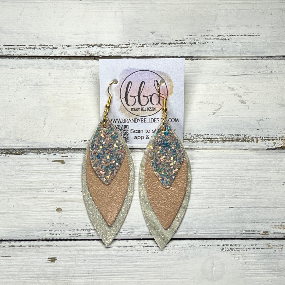Glitter on sale leather earrings