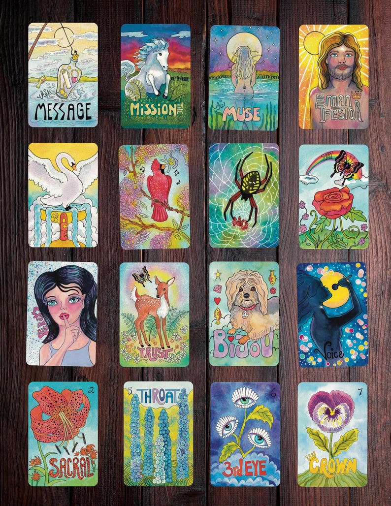 Hand Painted Flower Child Oracle Cards
