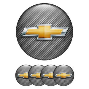 Chevrolet Wheel Center Cap Decals: 3D Vinyl Emblem Stickers - Set of 4