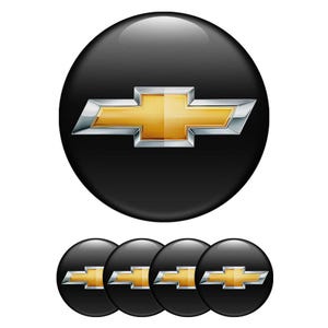 Chevrolet Wheel Center Cap Decals: 3D Vinyl Emblem Stickers - Set of 4