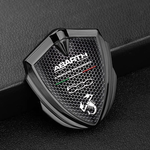 Abarth Metal Shield Emblem: Domed Epoxy Resin Car Badge
