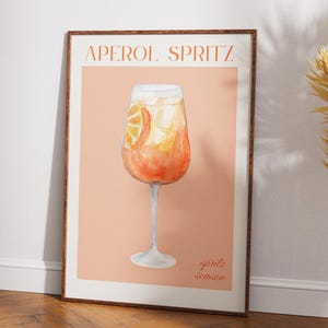 Aperol Spritz Cocktail Aesthetic Wall Art | Digital Download