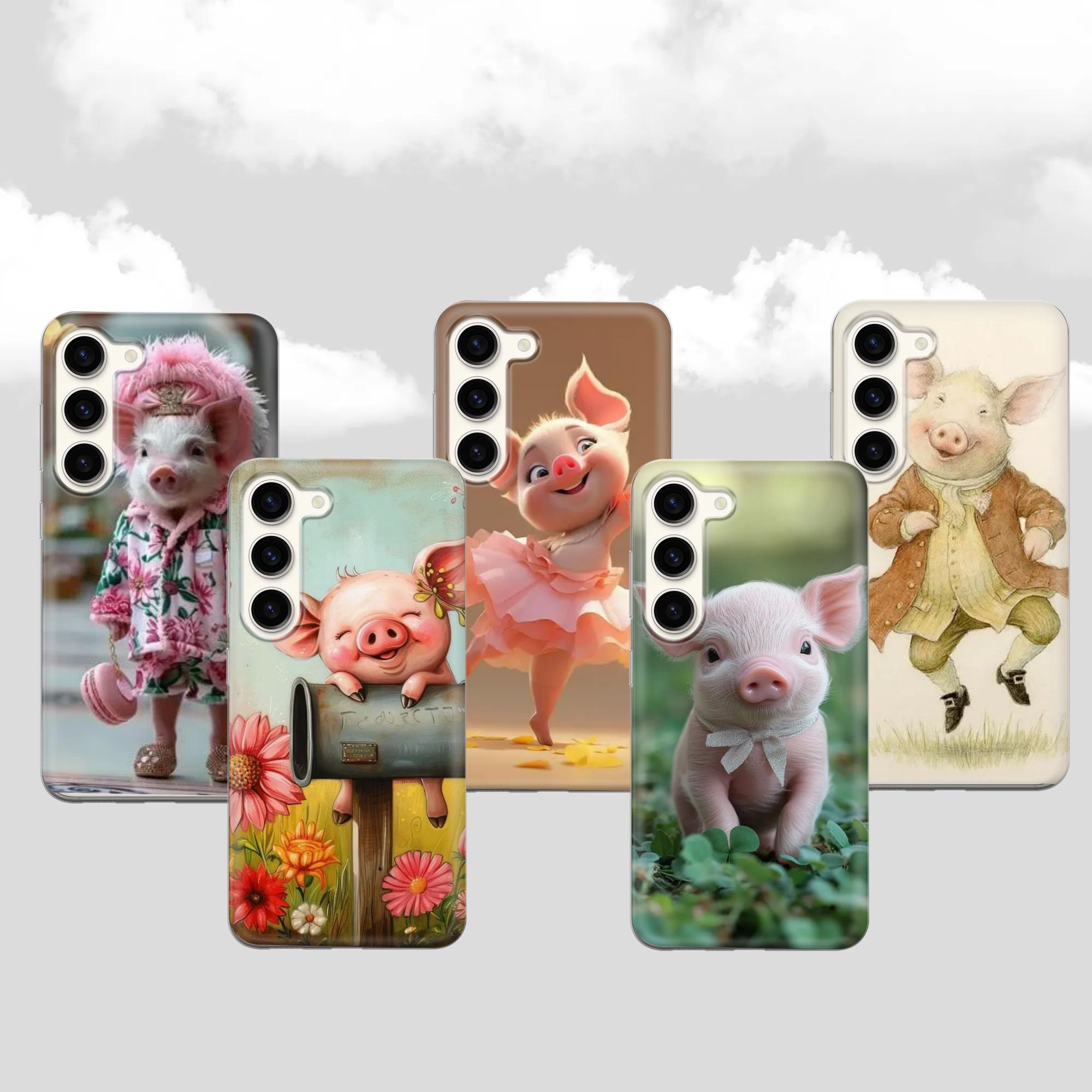 1 Pig Phone Case piglett cover for farm Samsung Galaxy S24 FE S23 A16, A55 animal iPhone 16,15, Pro Pixel 9,8A