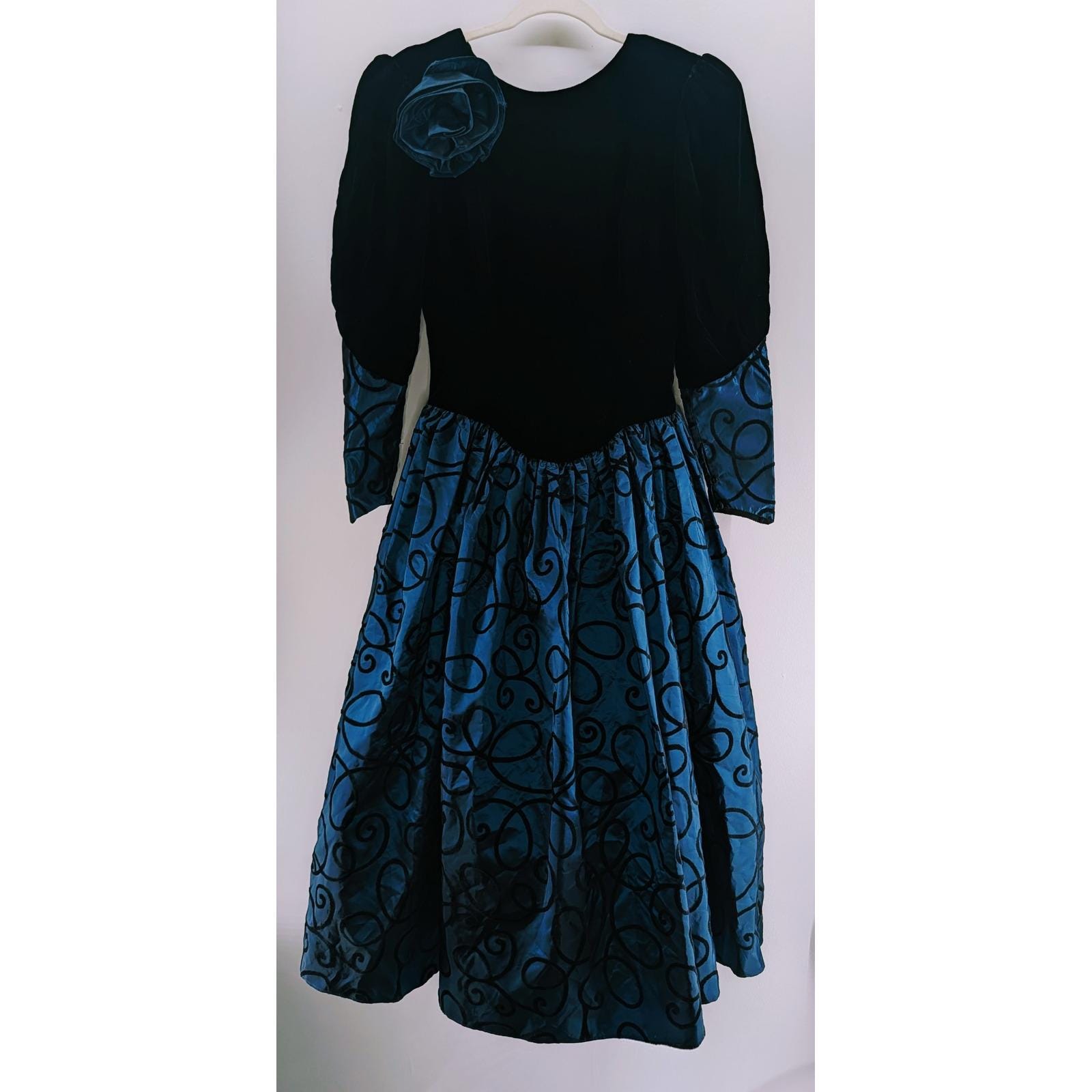 Velvet Taffeta Dress - Etsy