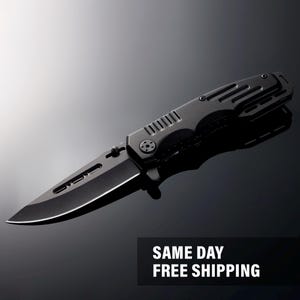 Camp Knife - Folding Pocket Knife for Men - Customized Knife - Personalized Gift, Groomsman Gift, Birthday Gift, Anniversary Gift, Dad Gifts