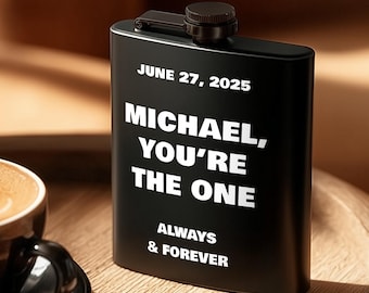 Customized Hip Flask - Personalized Engraved Flask for Groomsmen, Bachelor Party, Gift for Him, Mens Gift, Anniversary Gift, Boyfriend Gift