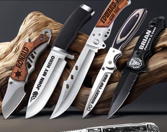 Custom Knife, Unique Knife for Boyfriend, Husband - Folding Pocket Knife - Personalized Gift for Birthday, Anniversary Gift, Groomsmen Gifts