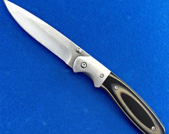 Folding Knife with 8Cr13MoV Blade - Unique Pocket Knife G10 Handle - Camping Knives - Gift for Dad, Husband, Boyfriend - Mens Gift Idea