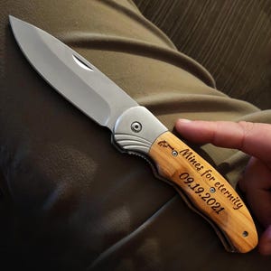 Engraved Pocket Knife - Personalized Folding Knife, Customized Knife -Groomsmen Gift, Gift for Him and Her - Anniversary Gift, Camping Gear
