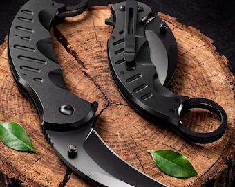 Karambit Knife for Men and Women - Pocket Knife with Claw Blade - Personalized Folding Knife - Camp Gear - Engraved Gift for Birthday Х142