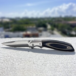 Pocket Knife with G10 Handle - 8Cr13MoV Blade - Unique Folding Knife - Camping Knife - Gift for Dad, Husband, Boyfriend - Mens Gift Idea