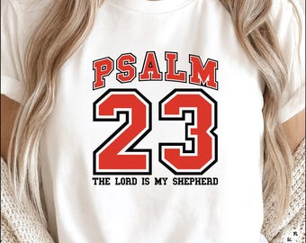Salmo 23 SVG: Versículo bíblico cristiano, diseño de camiseta de fútbol (descarga digital)
