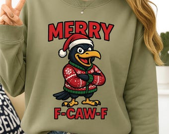 Feliz Navidad PNG, Cuervo navideño divertido PNG / Diseño navideño sarcástico