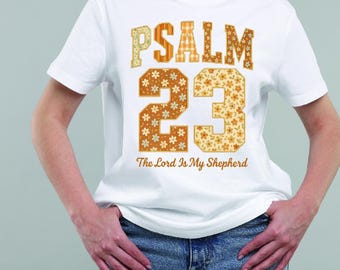 Salmo 23 PNG: Diseño cristiano de sublimación de versículos bíblicos (descarga digital)