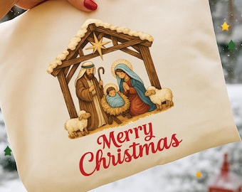 Nativity Scene PNG: Holy Family Christmas Clipart (Digital Download)
