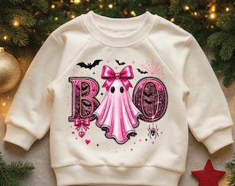 Pink Boo Ghost PNG: girly Halloween-sublimatieontwerp (digitale download)