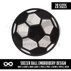 Fußball Stickdatei mit Fußball | Stickmuster Mini Sport | Maschinenstickerei | 20 Größen | Sofort Download