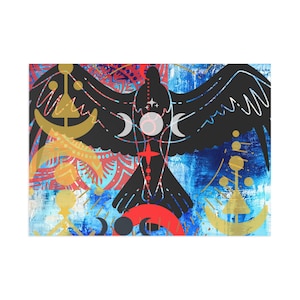 Corbeau lunaire Totem Bold Bird Phases de lune Impression