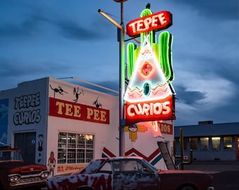 TeePee Curios, Route 66, Travel Art, New Mexico