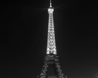 Eiffel Tower Photograph, Paris Photography, Black and White Fine Art Photograph