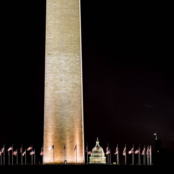 Night on Washington Mall, Washington DC Art, Fine Art Photography, Washington DC skyline, Washington DC photography