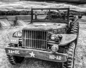 WW2 Command  Car, Fine Art Photography, Black and White Photography