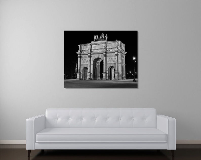 Paris Photography, Arc de Triomphe du Carrousel, Black and White Fine Art photography, Paris Decor image 3