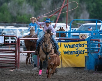 The Pursuit, Summer Rodeo, Fine Art Photography, Western Art, Western Decor, Gallery Wrapped Canvas