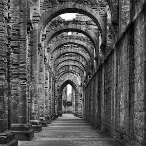 Fountains Abbey Travel Yorkshire A0 A1 A2 A3 A4 A5 poster Framed or Unframed