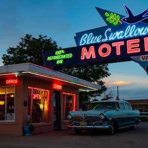Blue Swallow Motel, Route 66, Travel Art, New Mexico