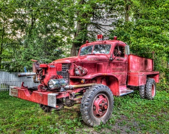 Vintage Fire Truck Fine Art Photography, Shawnee PA
