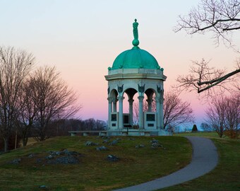Impresión del campo de batalla de Antietam: Fotografía de un monumento de la Guerra Civil de Maryland