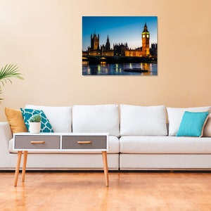 London Photography Big Ben and Wesminster at Twilight London Art, London Print, London Skyline, Sunset Photography image 3