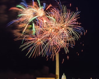 Washington DC Art , 4th of July Fireworks, Fine Art Photography,Washington DC Print, Washington DC Photography, Washington dc Art
