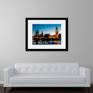 London Photography Big Ben and Wesminster at Twilight London Art, London Print, London Skyline, Sunset Photography image 2