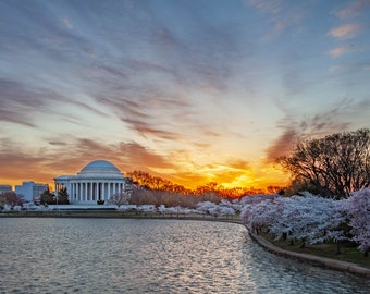 Sunrise over Jefferson,  Fine Art Color Photograph, Washington DC Print, Washington DC Photography, Washington DC Art