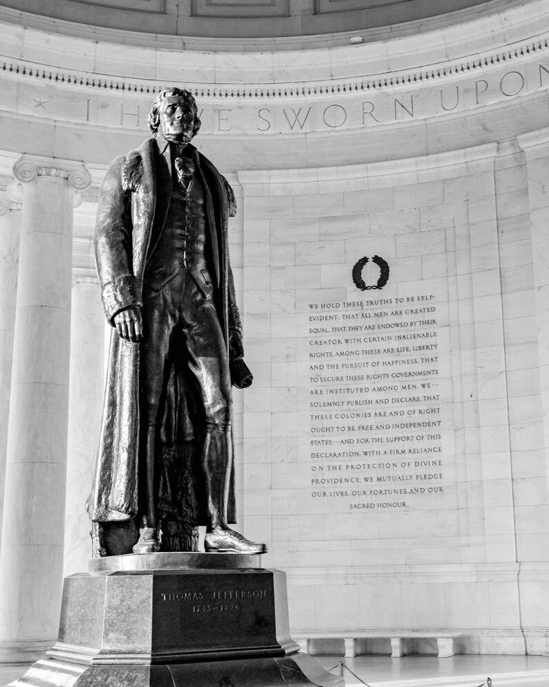 Washington DC Art Jefferson, Fine Art Black and White Photography, Washington DC Photography, Washington DC Print image 1