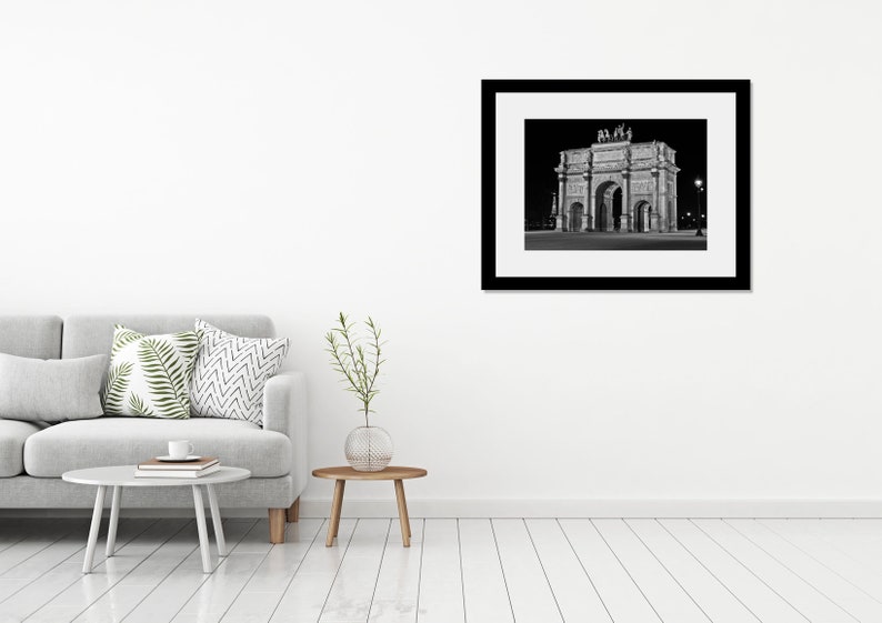 Paris Photography, Arc de Triomphe du Carrousel, Black and White Fine Art photography, Paris Decor image 2