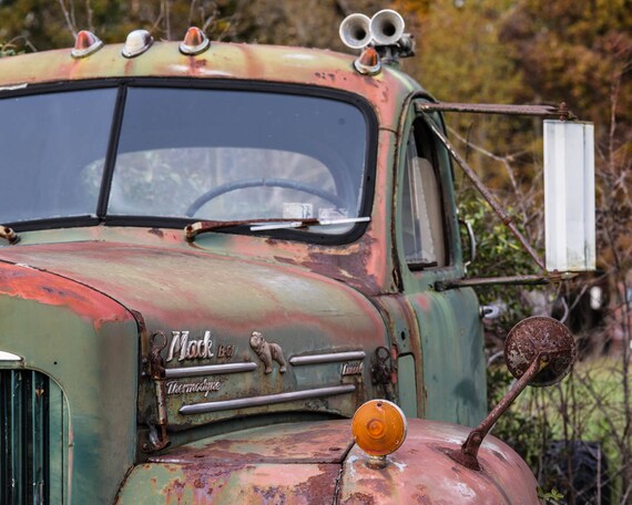 Mack Truck Fine Art Print Junkyard Truck Old Truck Vintage Truck Fine Art Photograph Rusty Truck