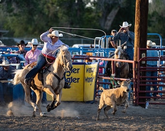 The Chase, Summer Rodeo, Fine Art Photography, Western Art, Western Decor, Gallery Wrapped Canvas