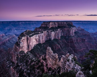 Grand Canyon Photography: Cape Royal Purple Evening Glow Art