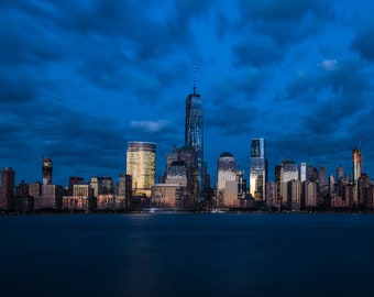 Manhattan Skyline at Dusk, New York City, Panorama, Fine Art Photograph