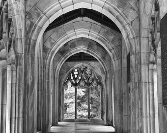 Catedral de Washington, Valley Forge, fotografía de bellas artes en blanco y negro