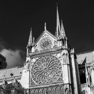 Paris Photography, Notre Dame Rose Window,  Black and White, Fine Art Photography,  Paris Decor