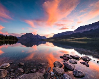 Glacier National Park Sunset Photography: Montana Landscape Art