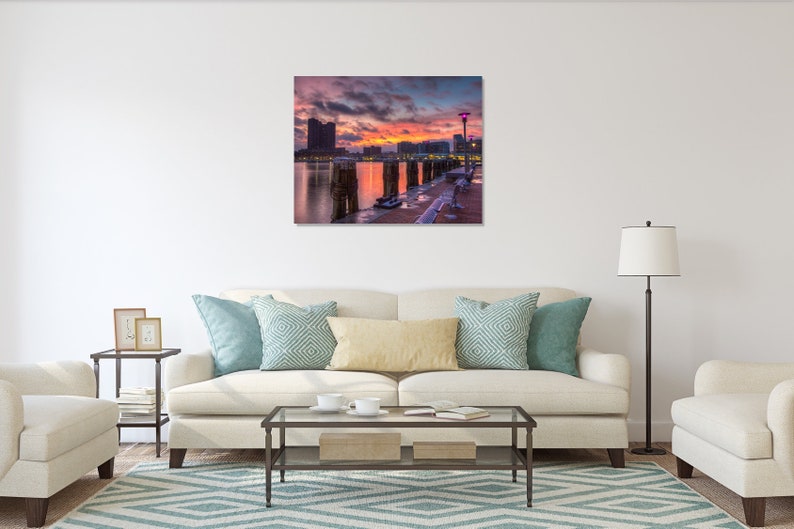 Baltimore Skyline, Inner Harbor Sunset Fine Art Color Photograph ...