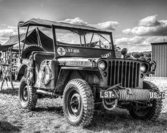 WW2 Willy's Jeep, Black and White Fine Art Photography